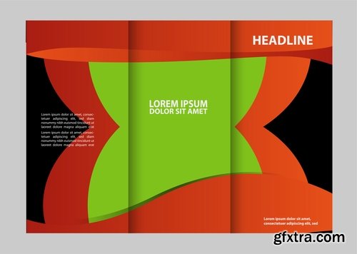 Collection of book cover flyer magazine booklet with infographics vector image 8-25 EPS