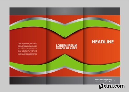 Collection of book cover flyer magazine booklet with infographics vector image 8-25 EPS