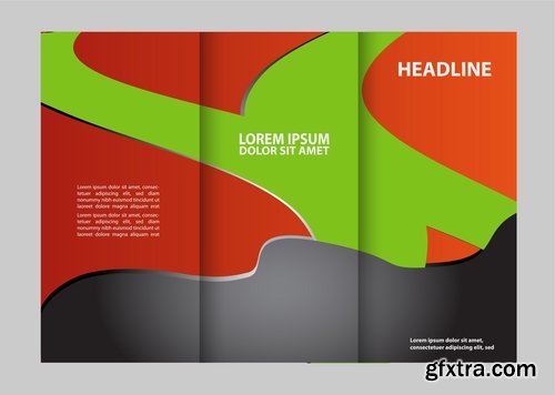 Collection of book cover flyer magazine booklet with infographics vector image 8-25 EPS