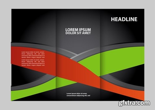 Collection of book cover flyer magazine booklet with infographics vector image 8-25 EPS