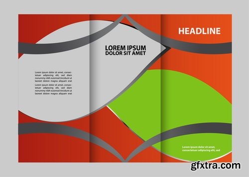 Collection of book cover flyer magazine booklet with infographics vector image 8-25 EPS