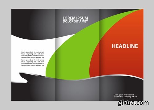 Collection of book cover flyer magazine booklet with infographics vector image 8-25 EPS