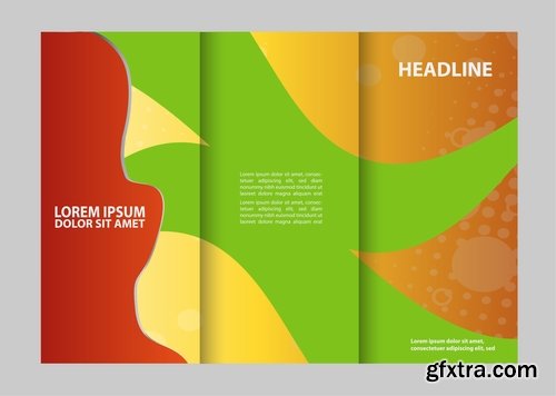 Collection of book cover flyer magazine booklet with infographics vector image 8-25 EPS