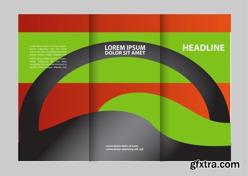 Collection of book cover flyer magazine booklet with infographics vector image 8-25 EPS