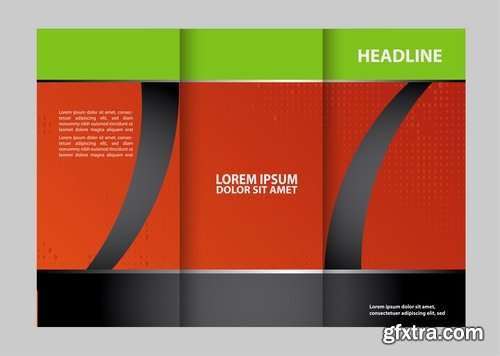Collection of book cover flyer magazine booklet with infographics vector image 8-25 EPS