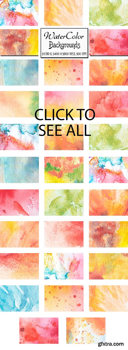 CM 1408152 - 23 Watercolor Backgrounds. Vol 3