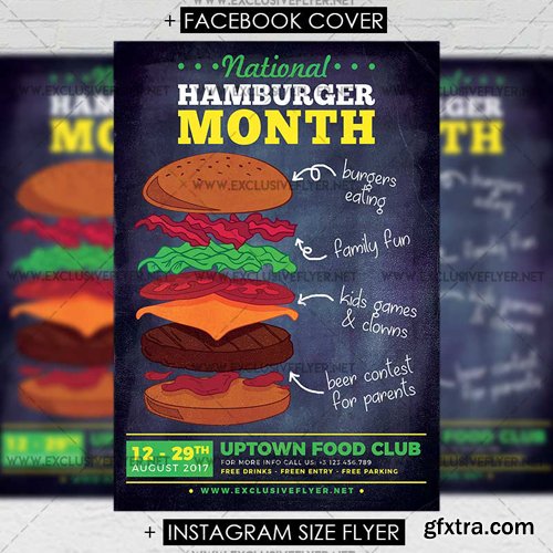 National Hamburger Month - Premium A5 Flyer Template