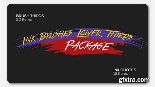 Videohive Ink Brushes Lower Thirds Package 19789500