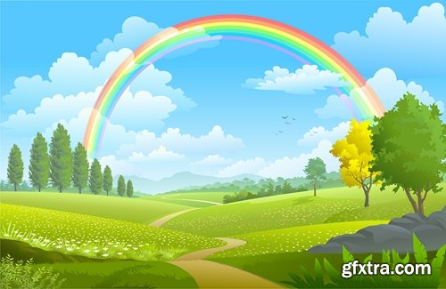 Rainbow is a natural phenomenon of a different color 25 EPS