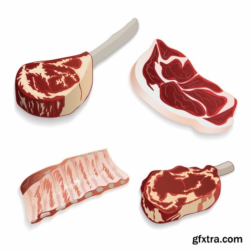 Meat raw ham delicacy tenderloin 2-25 EPS