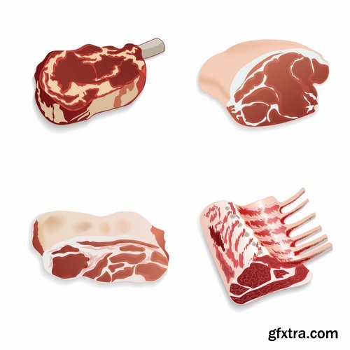 Meat raw ham delicacy tenderloin 2-25 EPS