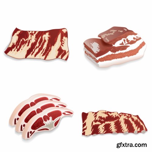 Meat raw ham delicacy tenderloin 2-25 EPS