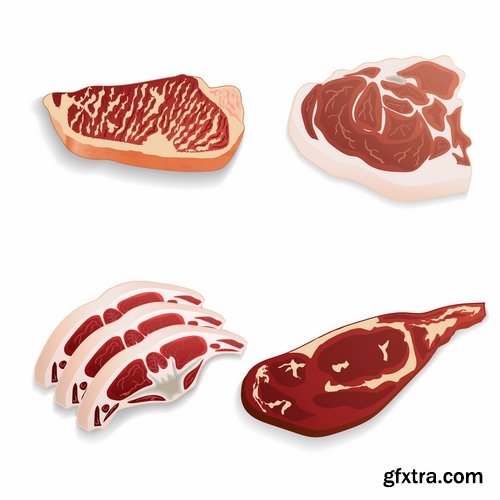 Meat raw ham delicacy tenderloin 2-25 EPS