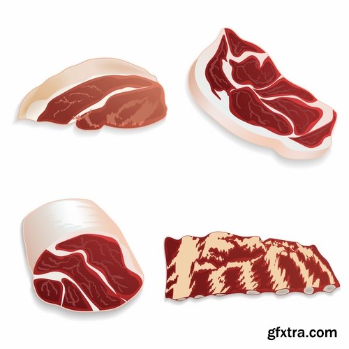 Meat raw ham delicacy tenderloin 2-25 EPS