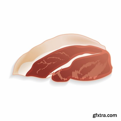 Meat raw ham delicacy tenderloin 2-25 EPS