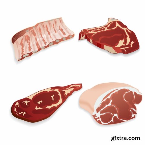 Meat raw ham delicacy tenderloin 2-25 EPS