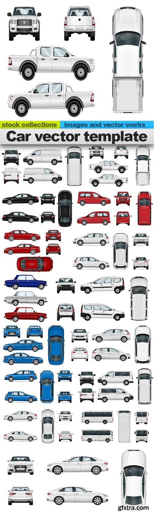 Car vector template, 15 x EPS