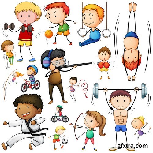 Kids playing sports - 6 EPS