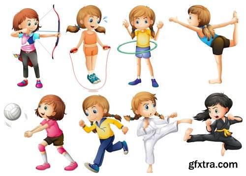 Kids playing sports - 6 EPS