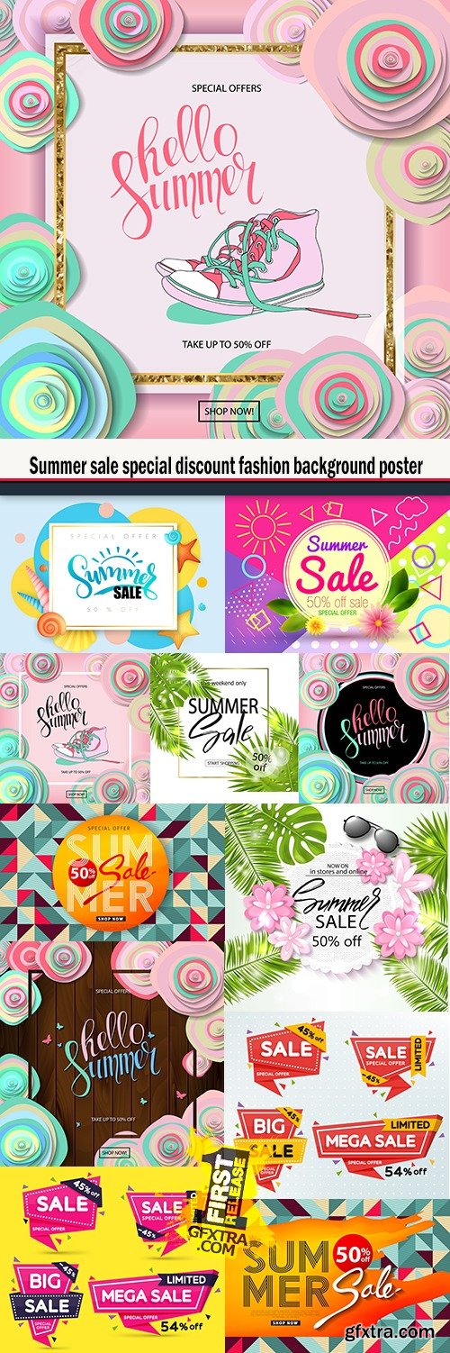 Summer sale special discount fashion background poster