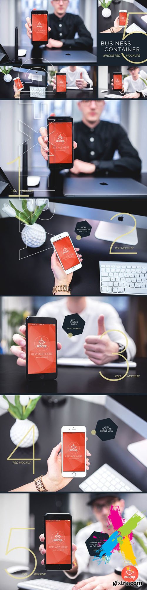 CM - 5 PSD iPhone Mockups BC 1349213