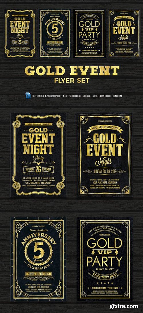 CM - Gold Event Flyers Set 1449664