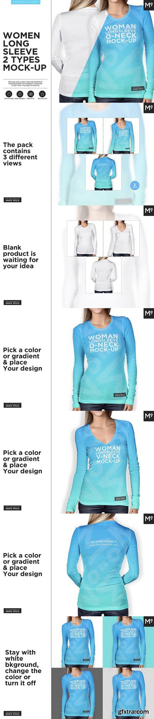 CM - Women Longsleeve 2 Types Mock-up 1448945