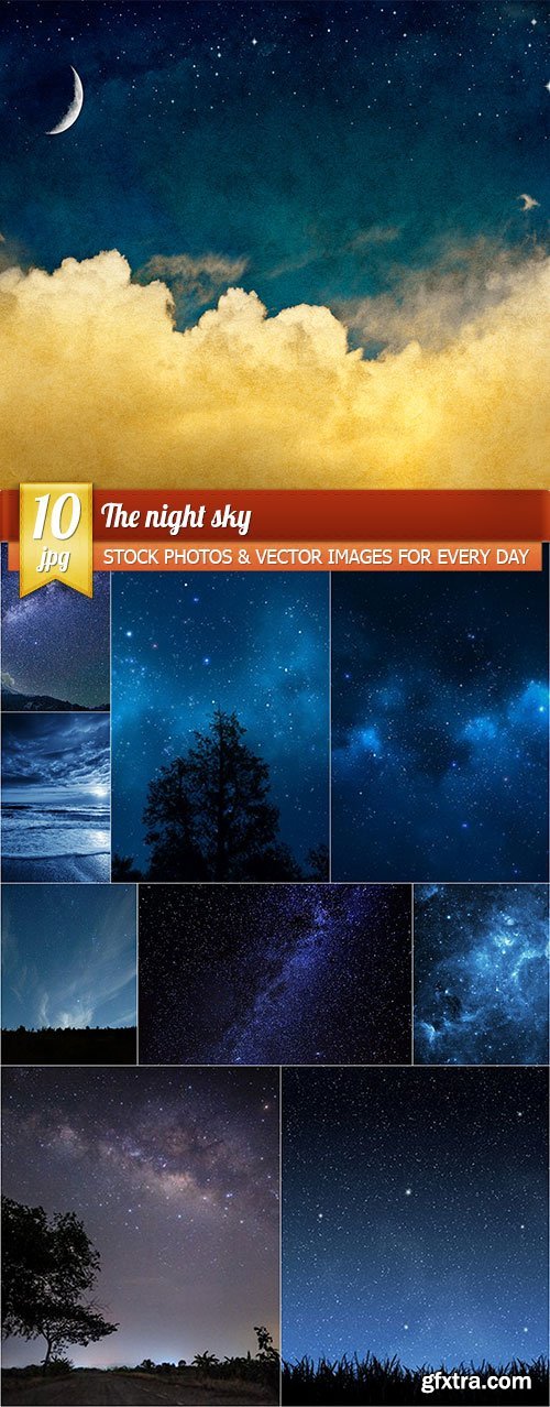 The night sky, 10 x UHQ JPEG