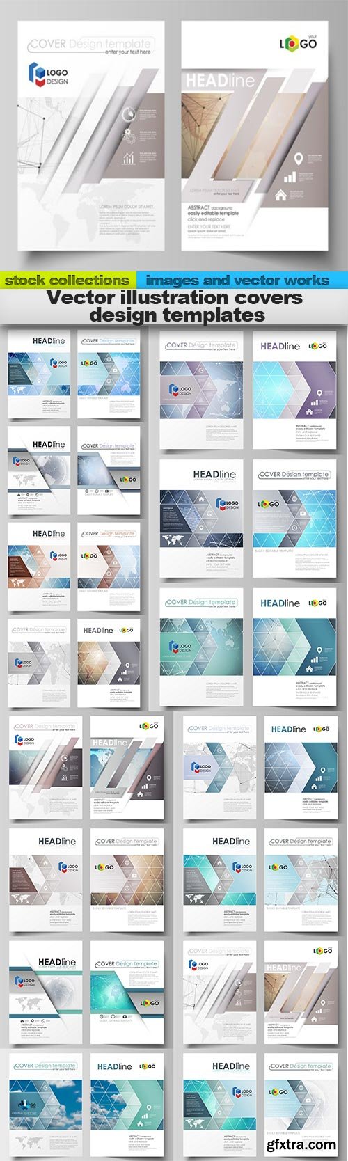 Vector illustration covers design templates, 15 X EPS