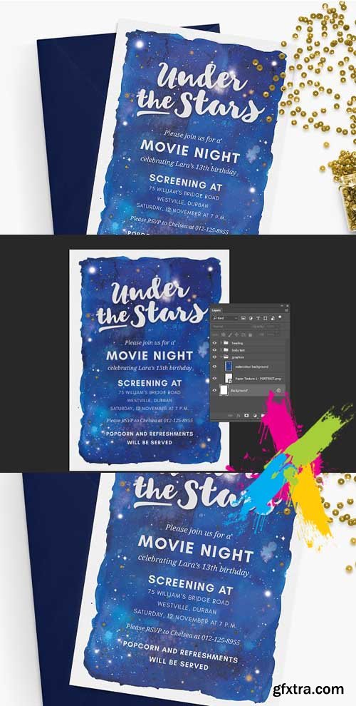 CM - Under the Stars - Movie Night Invite 1514143