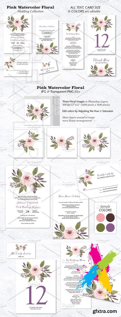 CM - Watercolor Floral Wedding Suite 1514787