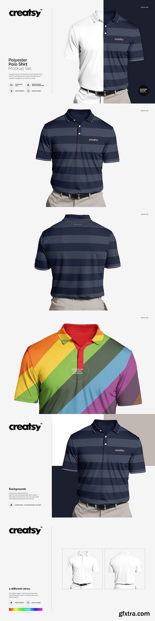 CM - Polyester Polo Shirt Mockup Set 1447912