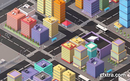 Low Poly Megapolis City Pack 3D Models