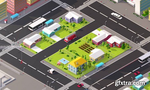 Low Poly Megapolis City Pack 3D Models