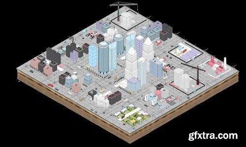 Low Poly Megapolis City Pack 3D Models