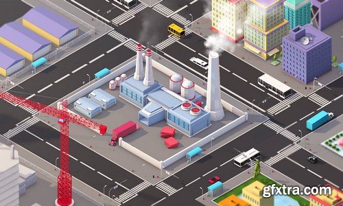 Low Poly Megapolis City Pack 3D Models