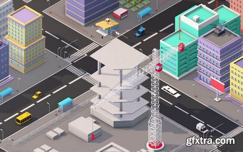 Low Poly Megapolis City Pack 3D Models