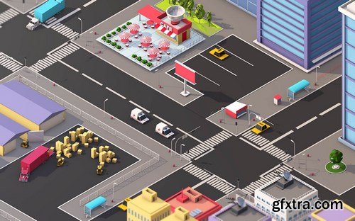 Low Poly Megapolis City Pack 3D Models