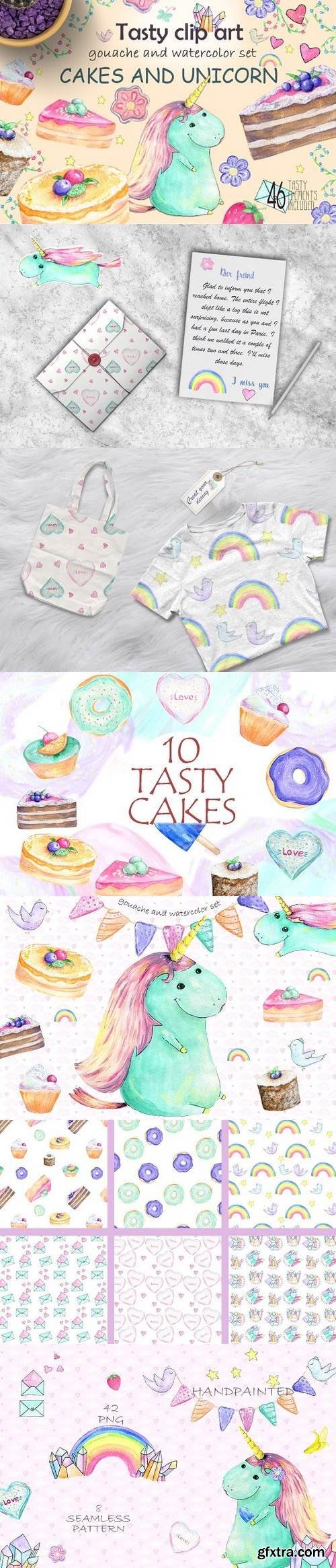 CM - Cakes & Unicorn. Tasty Clip art 1243700