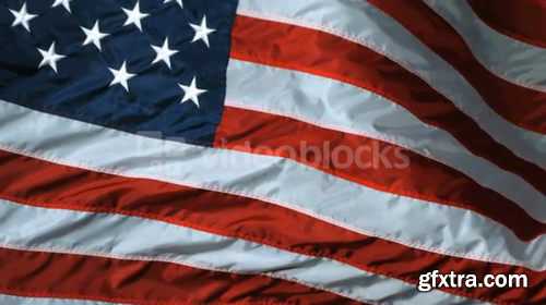 Slow Motion Windy American Flag