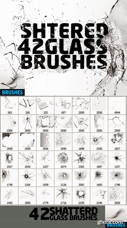 42 Shattered Glass Brushes for Photoshop