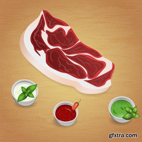 Meat raw ham delicacy tenderloin 24 EPS