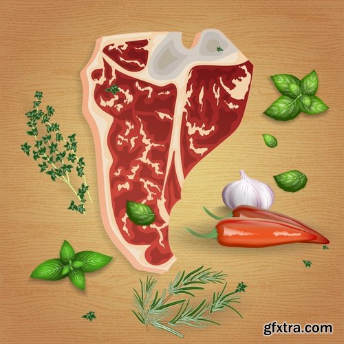 Meat raw ham delicacy tenderloin 24 EPS