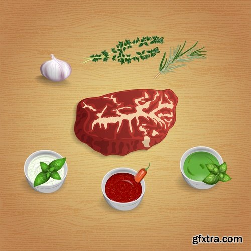 Meat raw ham delicacy tenderloin 24 EPS