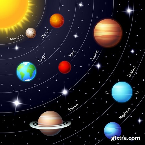 Space universe planet satellite space stars solar system 25 EPS