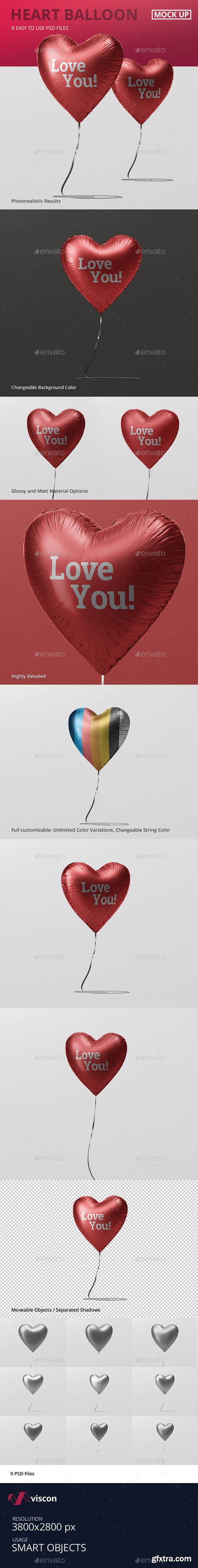 GR - Valentine Heart Balloon Mockup 19360724