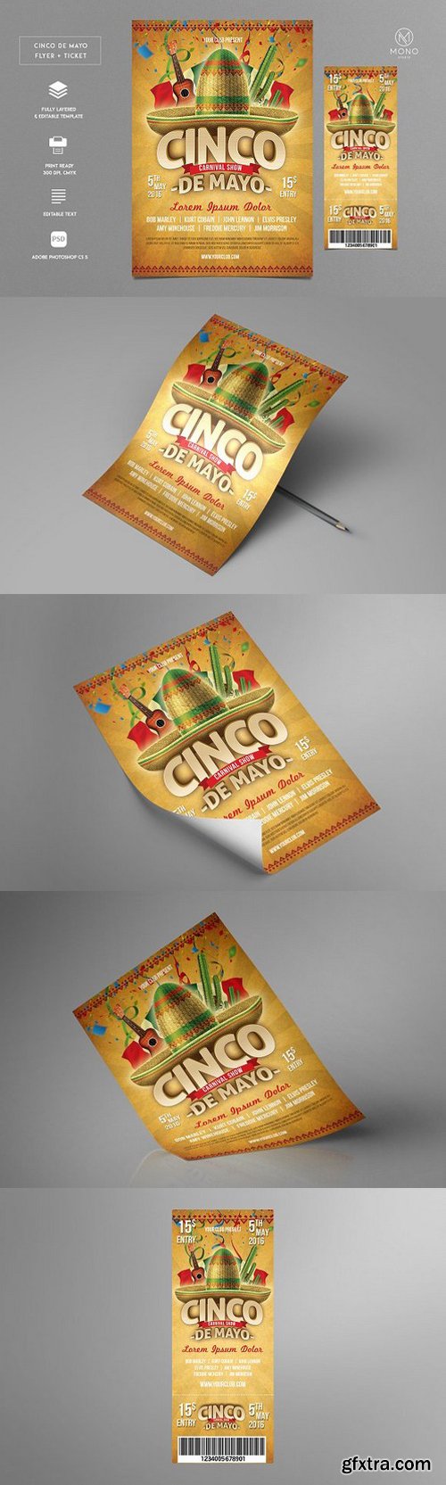 CM - Cinco De Mayo Flyer + Ticket 1468220