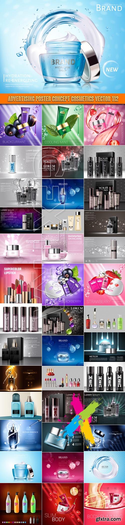 Advertising Poster Concept Cosmetics vector 112