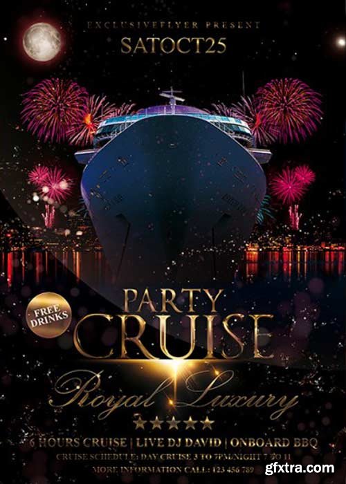 Cruise Party Vol.32 Premium Flyer Template + Facebook Cover