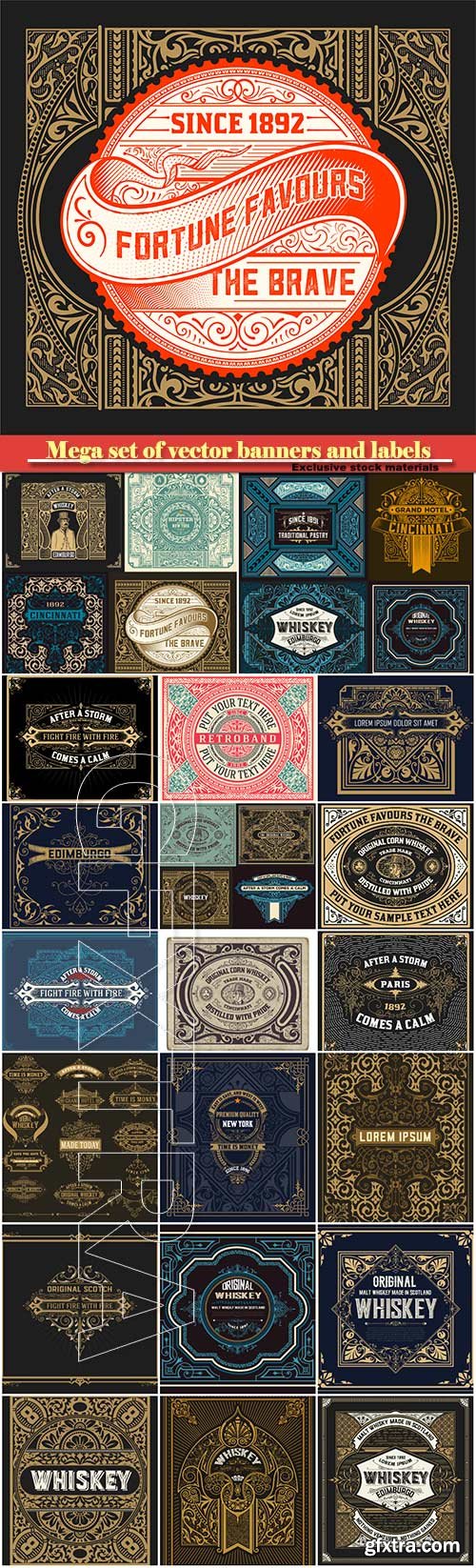 Mega set of vector banners and labels